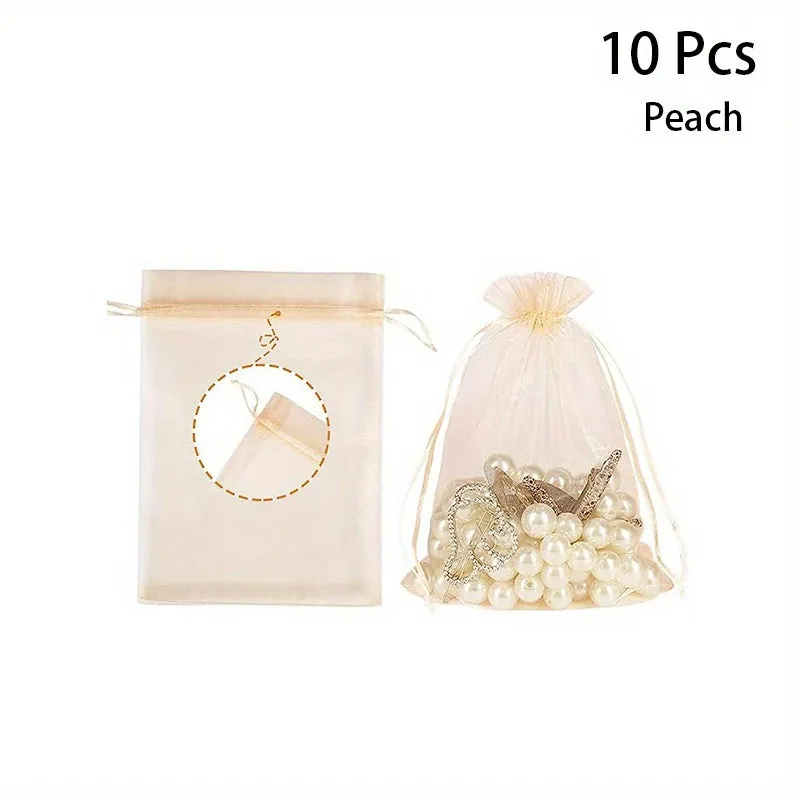 10 Pack Small Organza Gift Bags for Jewelry and Candy