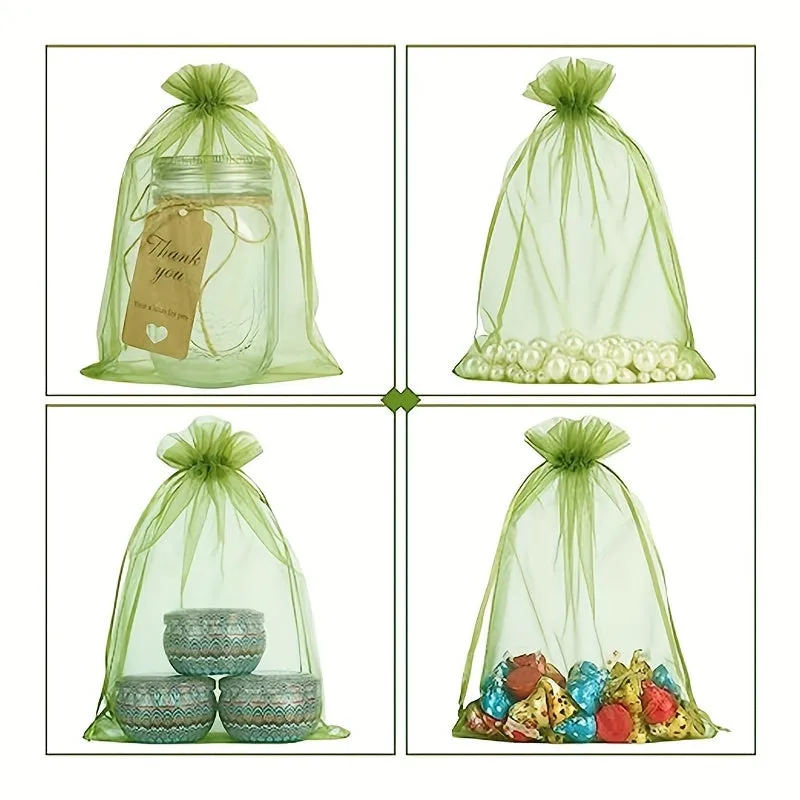 10 Pack Small Organza Gift Bags for Jewelry and Candy