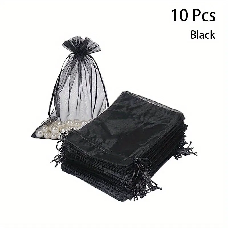 10 Pack Small Organza Gift Bags for Jewelry and Candy