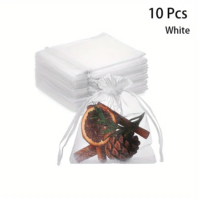 10 Pack Small Organza Gift Bags for Jewelry and Candy