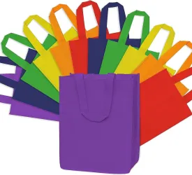 10x5x13 Medium Assorted Color Sewn Reusable Fabric Bags