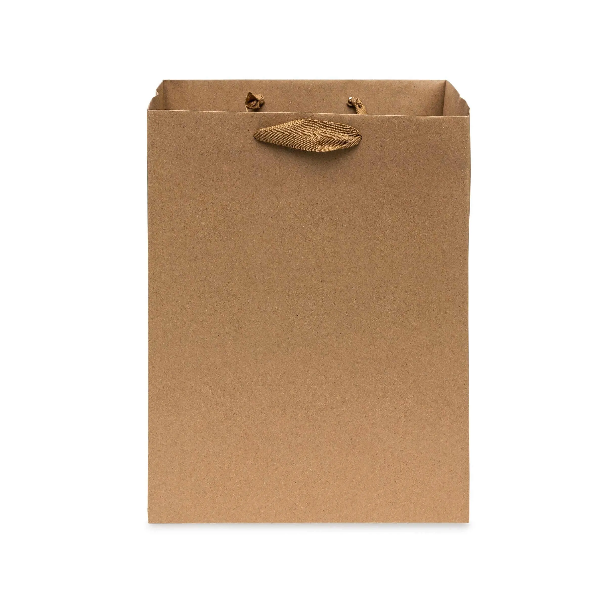 10x5x13 Medium Brown Paper Bags with Ribbon Handles