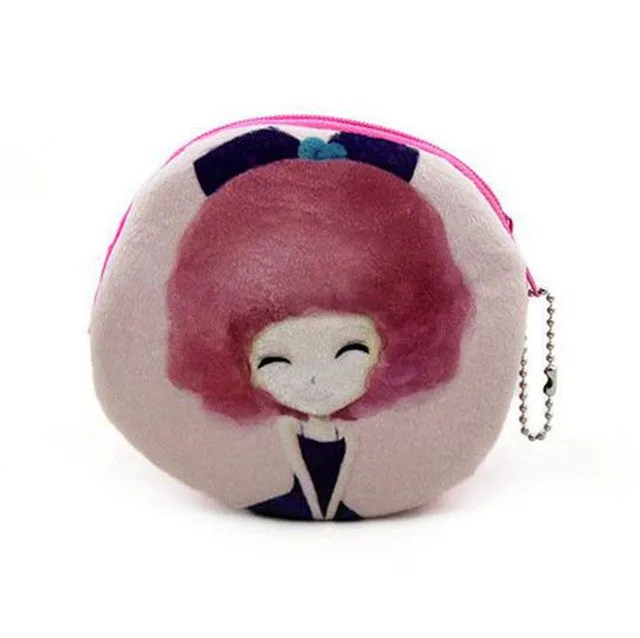 2015 Cute Girl Plush Coin Purse Dream Star Student Portable Zipper Ladies Coin Keys Holder Carteira Feminina For Christmas Giftt