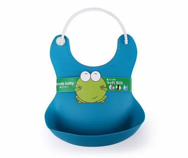 2016 New Design Baby Bibs Waterproof Silicone Feeding Baby Bandana Towel Newborn Cartoon Animal Baby Bib For Boy And Girl