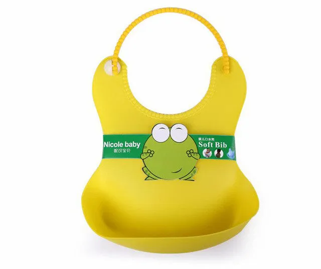 2016 New Design Baby Bibs Waterproof Silicone Feeding Baby Bandana Towel Newborn Cartoon Animal Baby Bib For Boy And Girl