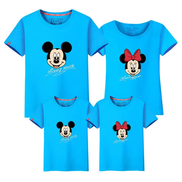 2017 mother father baby boys girls t-shirts mickey minnie family look matching mother and daughter clothes mother son outfits