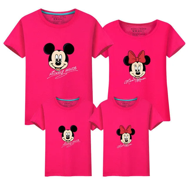 2017 mother father baby boys girls t-shirts mickey minnie family look matching mother and daughter clothes mother son outfits