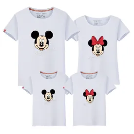 2017 mother father baby boys girls t-shirts mickey minnie family look matching mother and daughter clothes mother son outfits