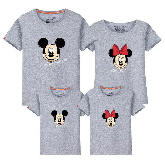 2017 mother father baby boys girls t-shirts mickey minnie family look matching mother and daughter clothes mother son outfits