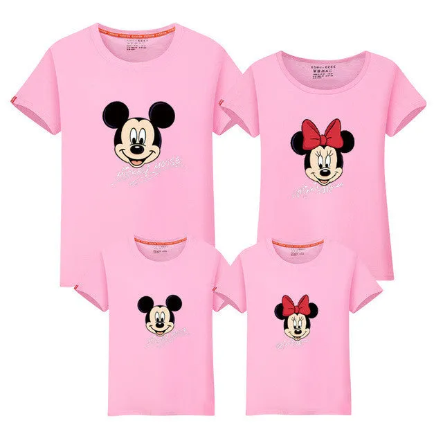 2017 mother father baby boys girls t-shirts mickey minnie family look matching mother and daughter clothes mother son outfits