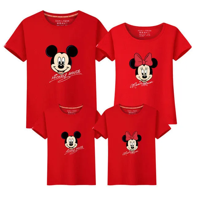 2017 mother father baby boys girls t-shirts mickey minnie family look matching mother and daughter clothes mother son outfits