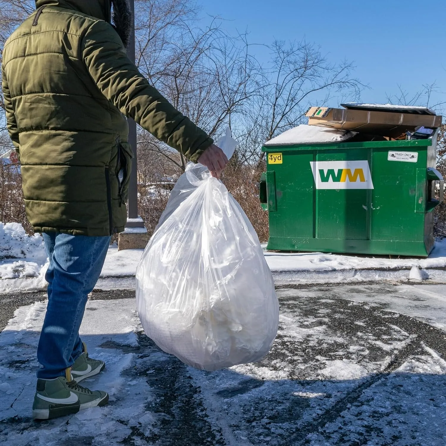 40 - 45 Gallon Clear Trash Bags