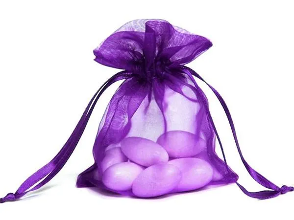 5x7 Purple Sheer Organza Bags -10 pcs