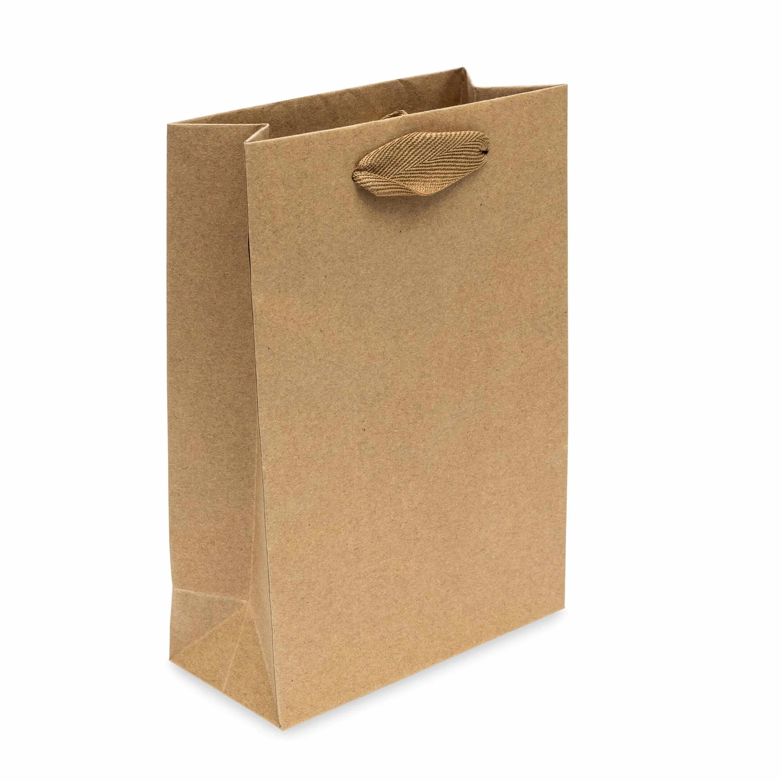 6x3x9 Extra Small Brown Paper Bags with Ribbon Handles