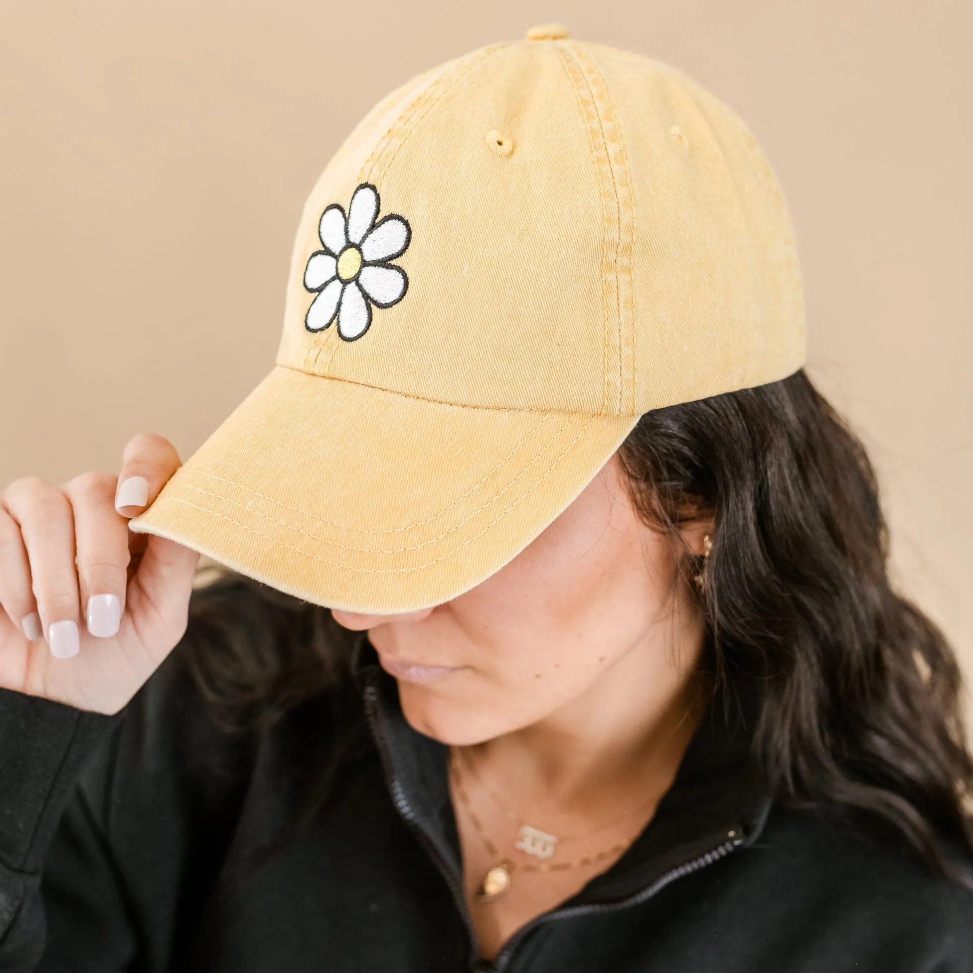 Adult Size - DAISY - Yellow Baseball Cap