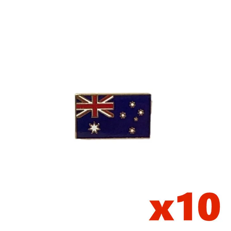 Australian Flag Badge (Rectangular) - Pack of 10