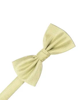 Banana Herringbone Kids Bow Tie