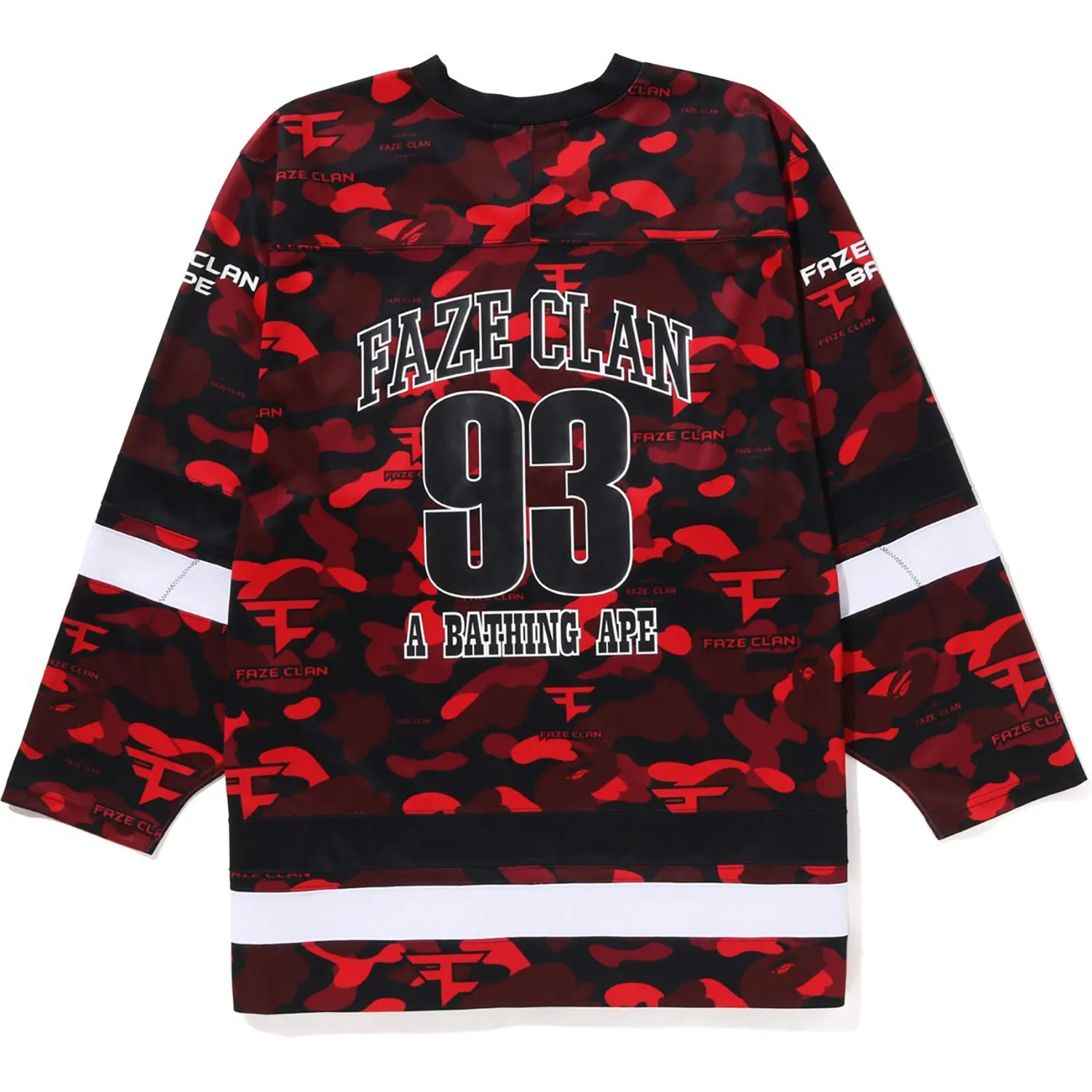 BAPE X FAZE CLAN HOCKEY L/S TEE MENS