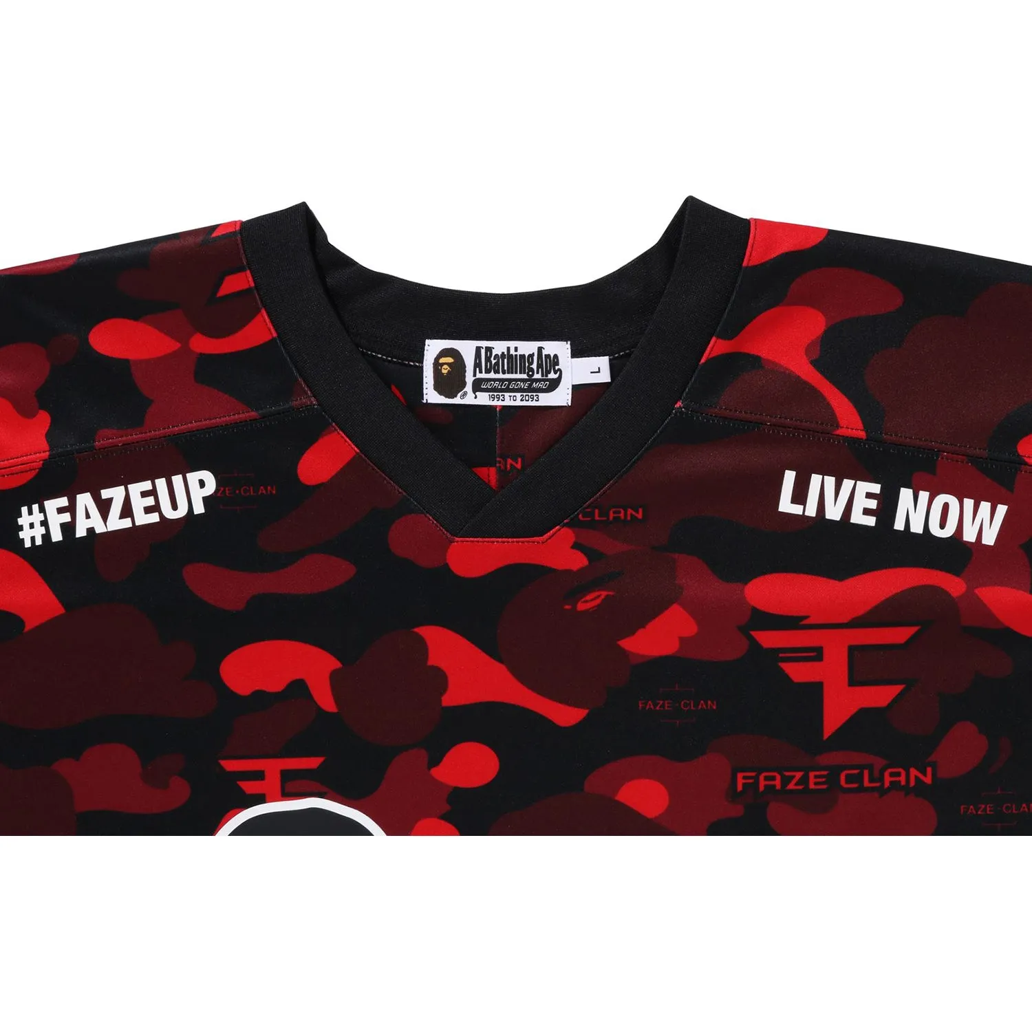 BAPE X FAZE CLAN HOCKEY L/S TEE MENS