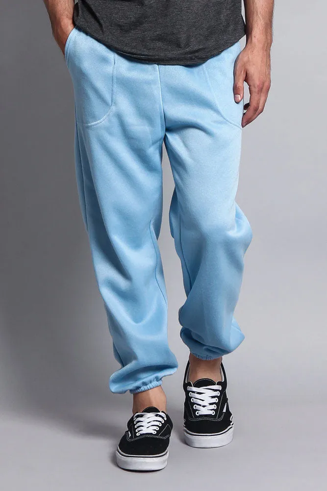 Basic Solid Color Fleece Sweatpants