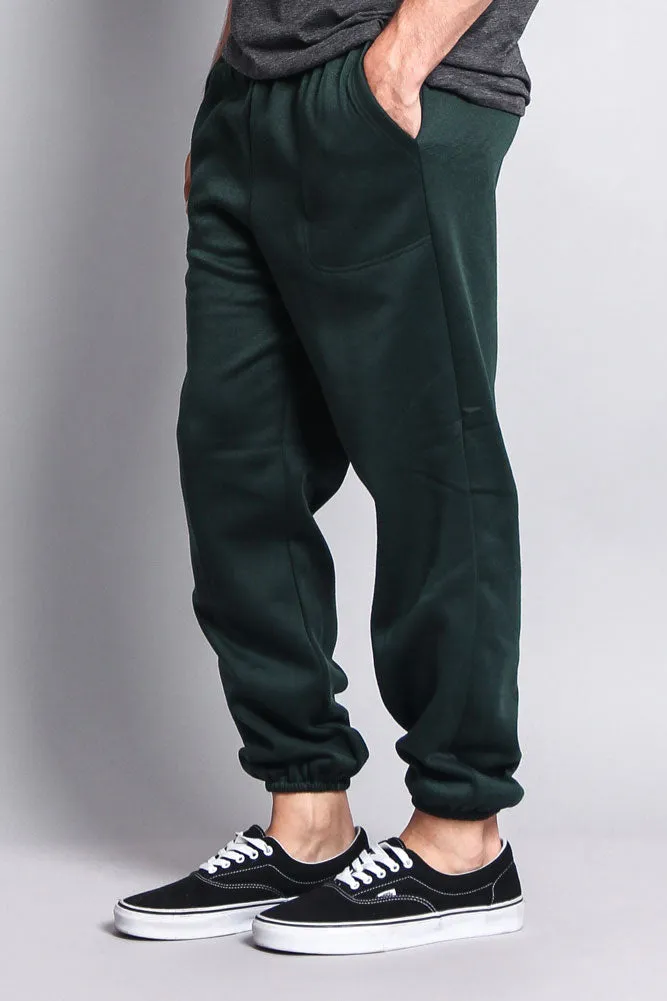 Basic Solid Color Fleece Sweatpants