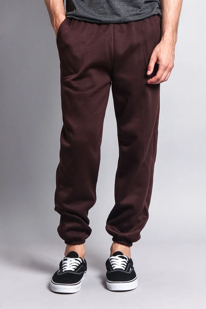 Basic Solid Color Fleece Sweatpants