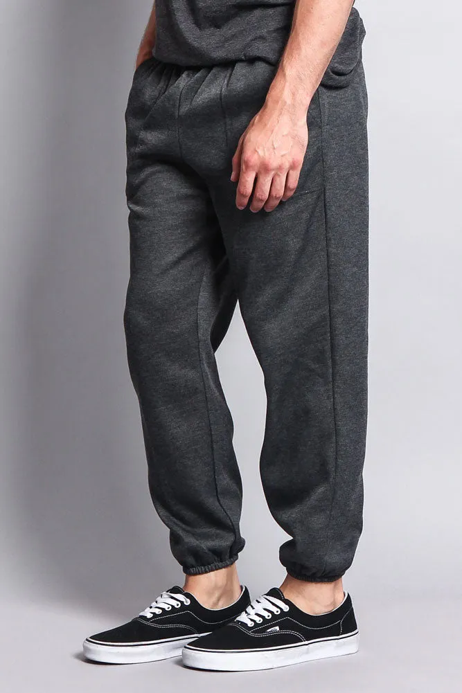 Basic Solid Color Fleece Sweatpants