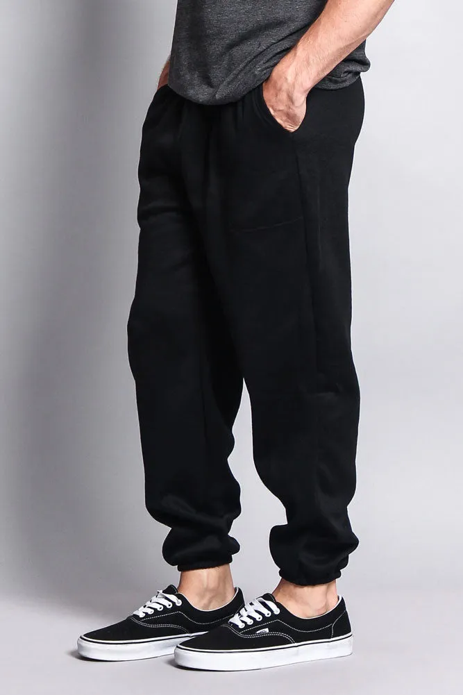 Basic Solid Color Fleece Sweatpants