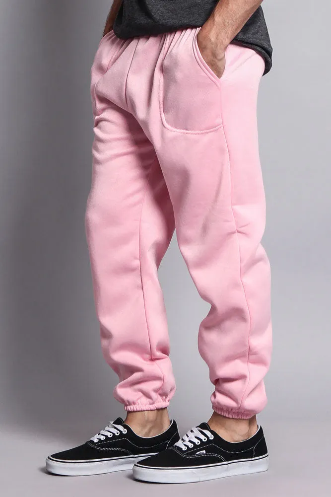 Basic Solid Color Fleece Sweatpants