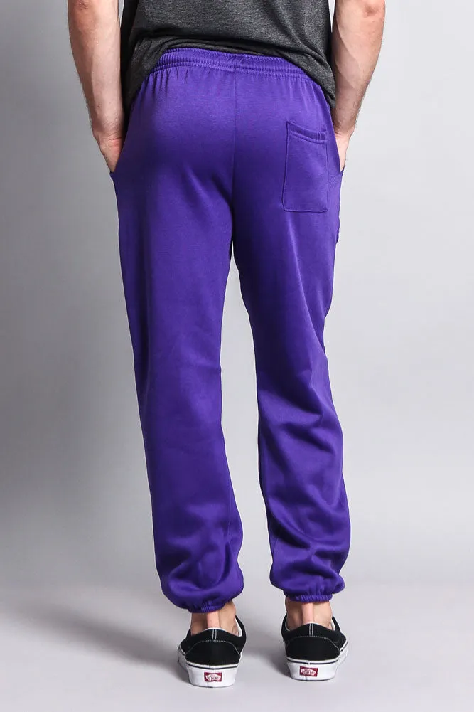 Basic Solid Color Fleece Sweatpants