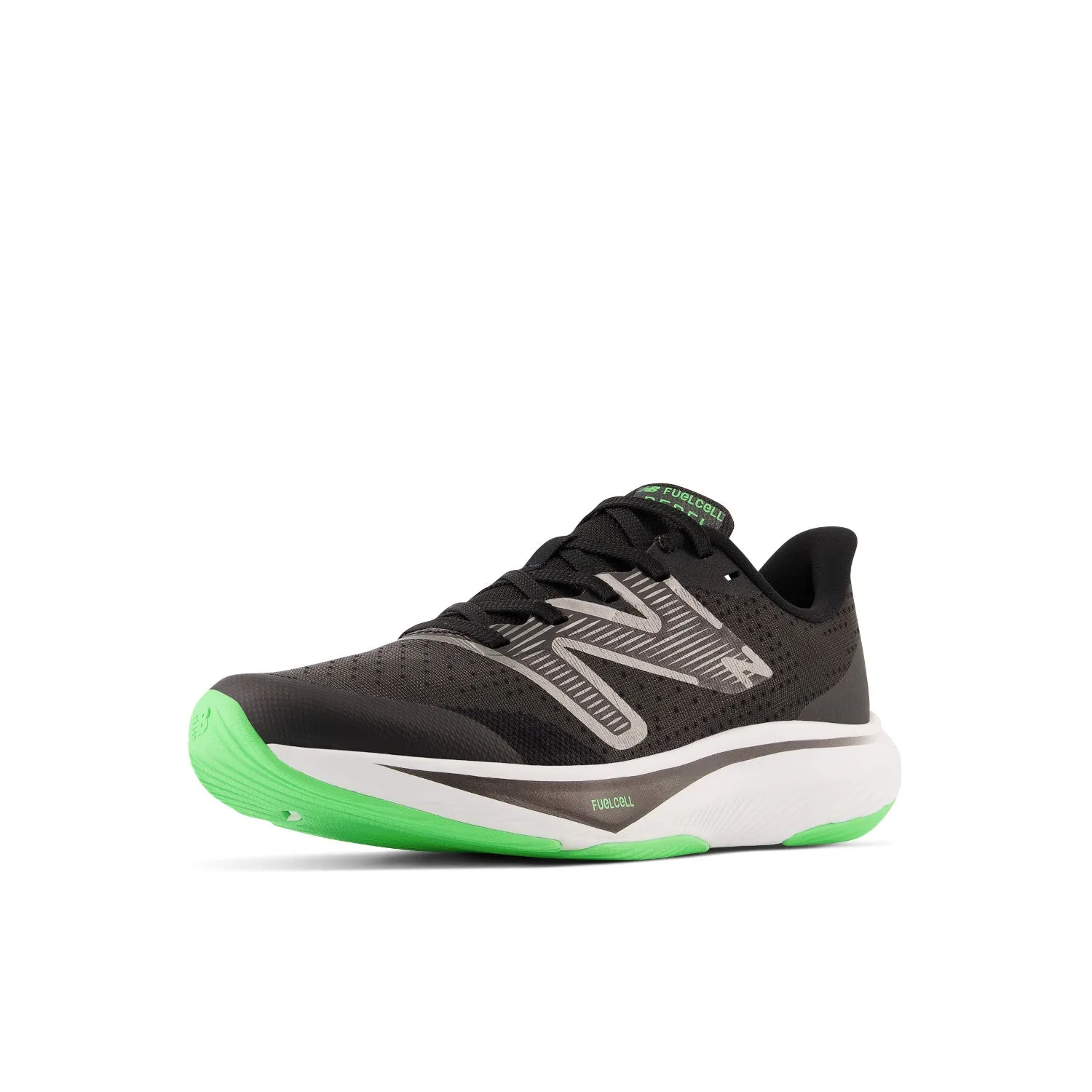 Big Kid's New Balance FuelCell Rebel v3 Color: Black with Vibrant Spring