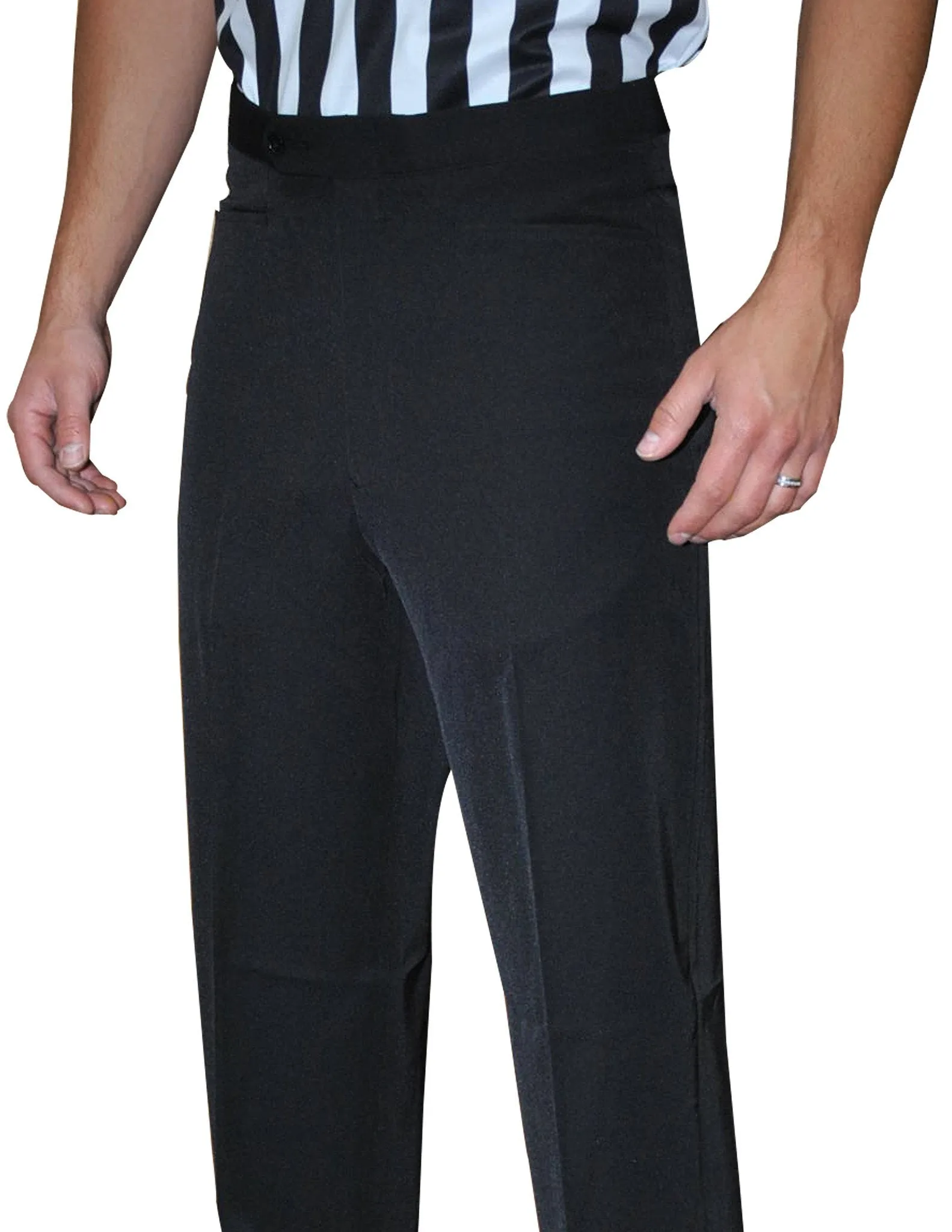 BKS280-Smitty 4-Way Stretch Black Flat Front Pants w/ Western Cut Pockets