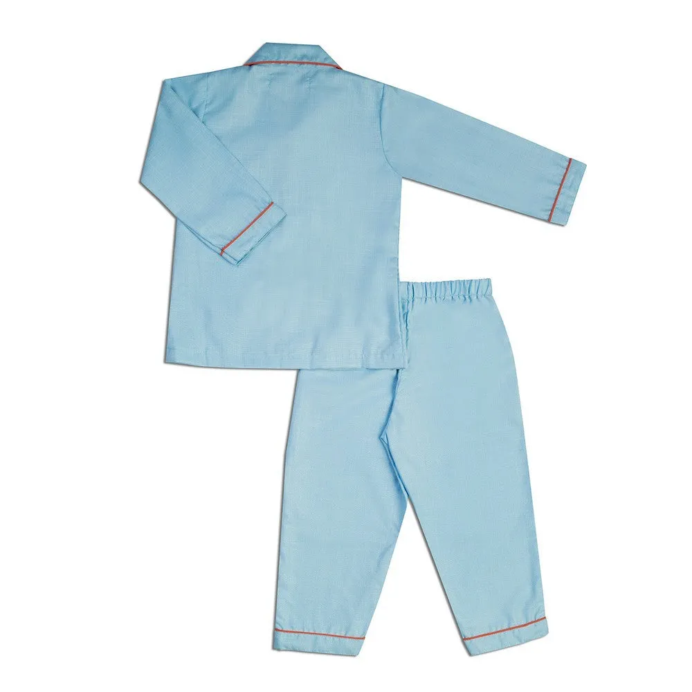 Blue Lion On Pocket Nightwear