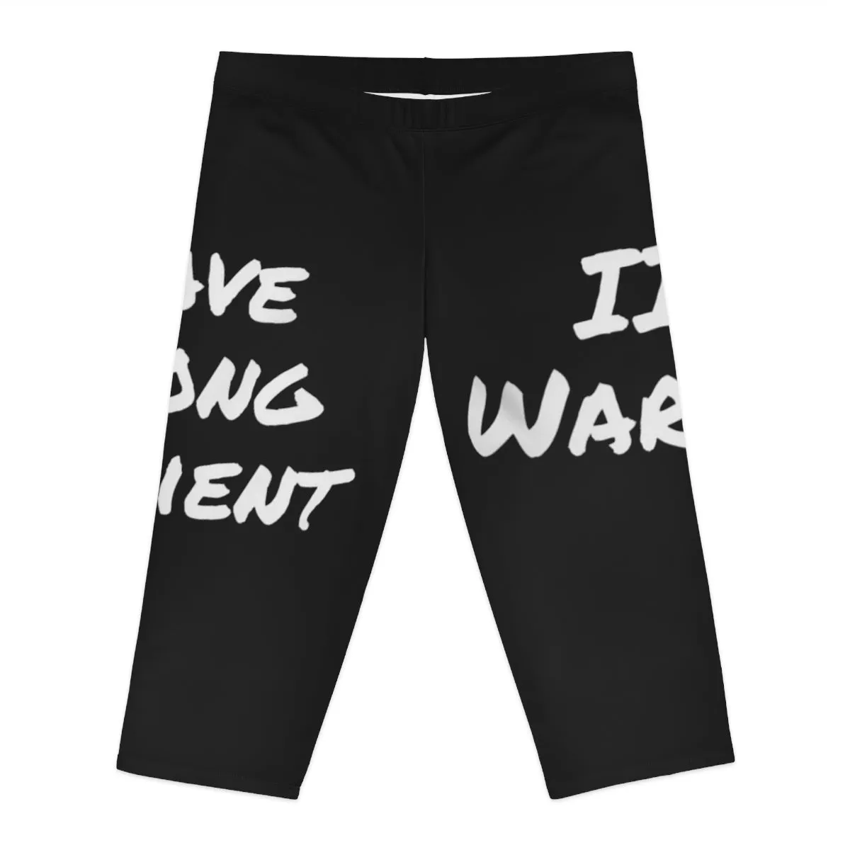 Brave, Strong, Resilient, IIH, Warrior- Black- Women's Capri Leggings