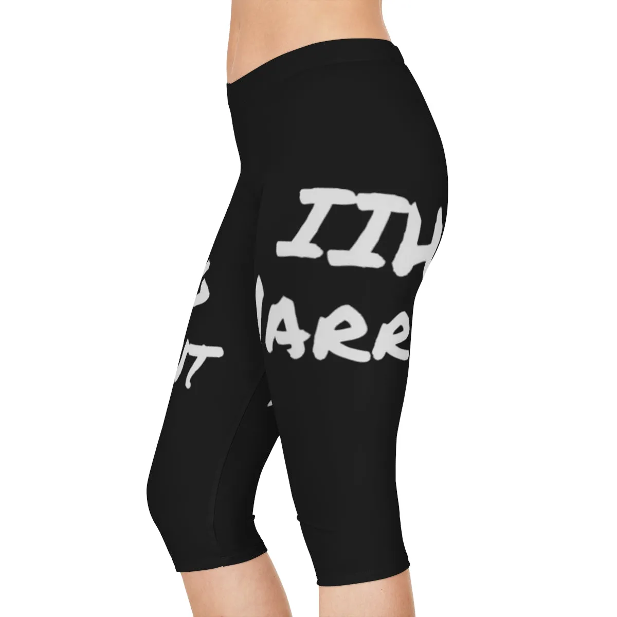 Brave, Strong, Resilient, IIH, Warrior- Black- Women's Capri Leggings