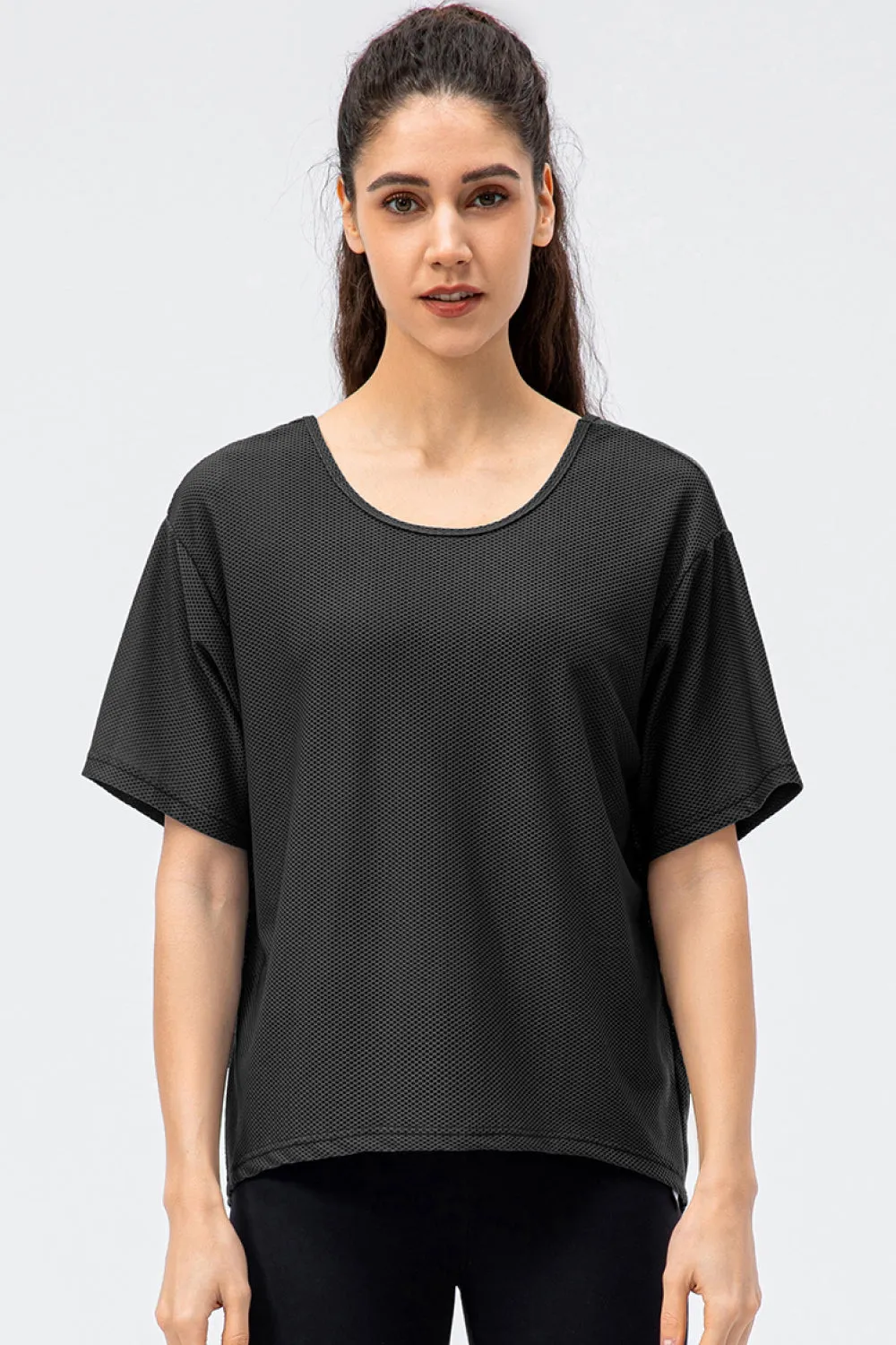 Breathable Mesh Dropped Shoulder T-Shirt