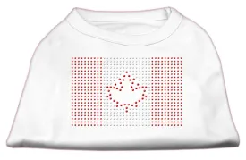 Canadian Flag Rhinestone Shirts White XS (8)