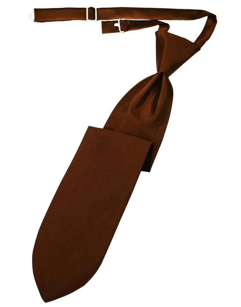 Cinnamon Herringbone Kids Necktie