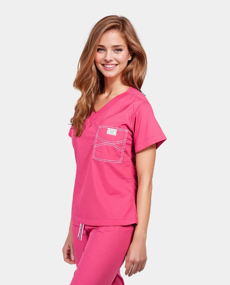 Classic Summer Fun Scrub Tops - Seraphina Strawberry