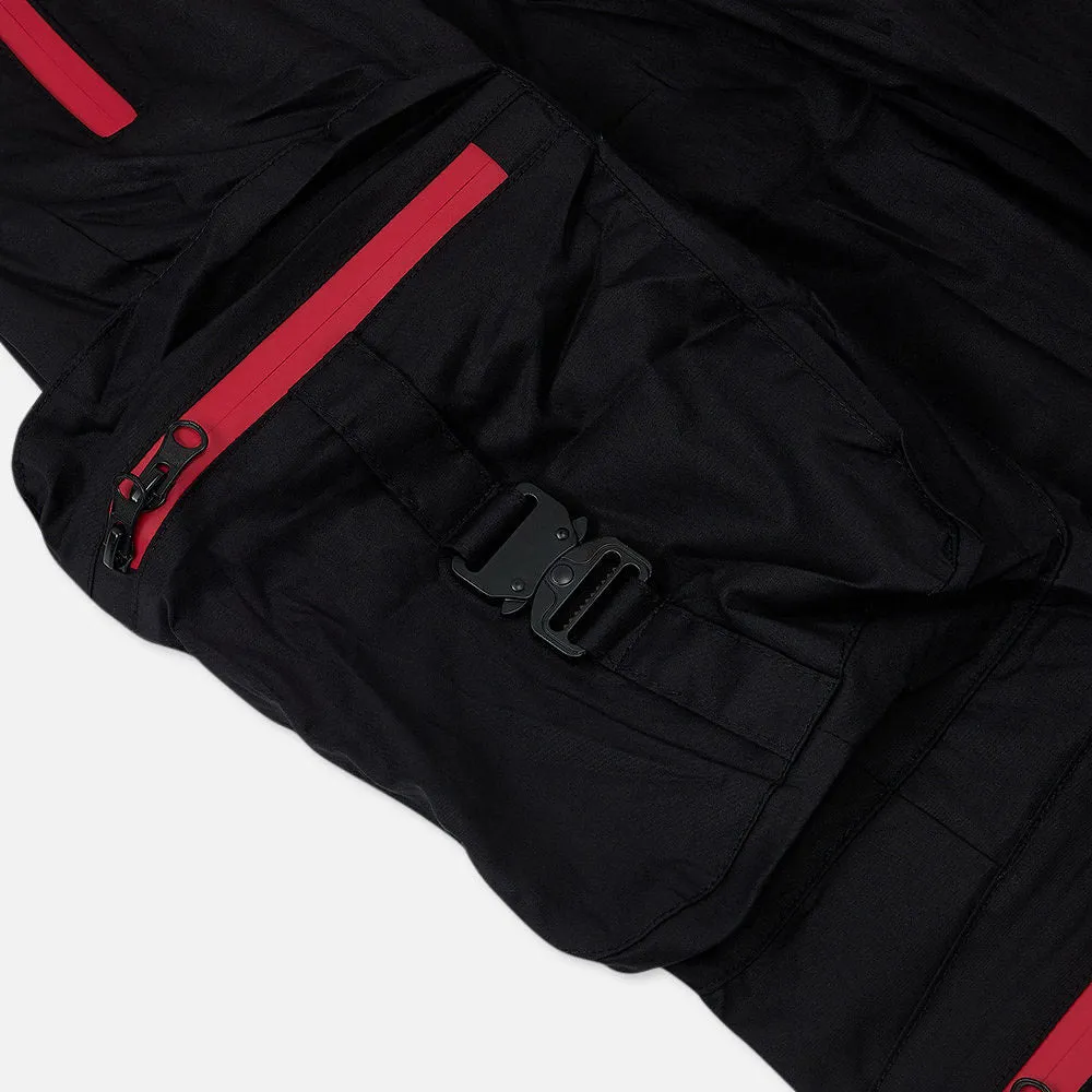 Combat Nylon Joggers Red Zippers