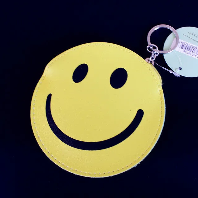 Creative Cute Cartoon Coin Purse Key Chain Girl Leather Bus Camera Smile Crown TV Lipstick Zipper Lady Change Wallet Card Holder