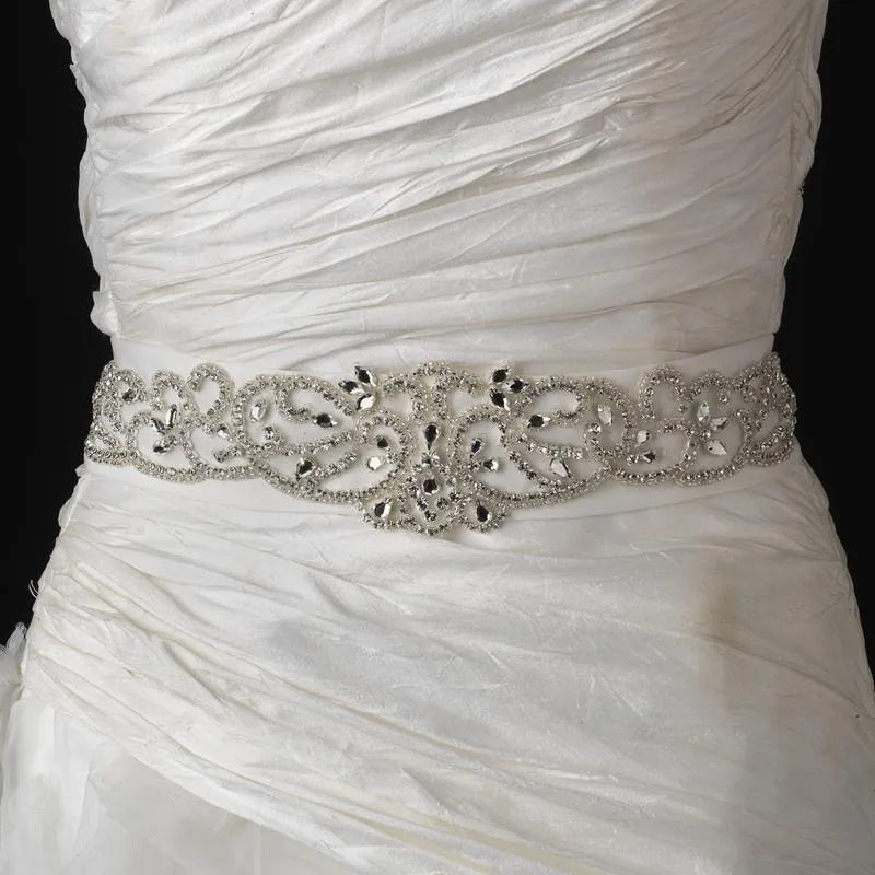 Fabulous Crystal Glass Bead Swirl Wedding Belt