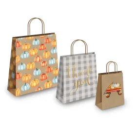 Fall Kraft Gift Bags Mixed Size Set