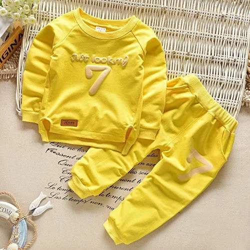 Free  2-6 Autumn Children Clothing Sets Boys Girls Warm Long Sleeve Sweaters Pants Fashion Kids Clothes Sports Suit for Girls