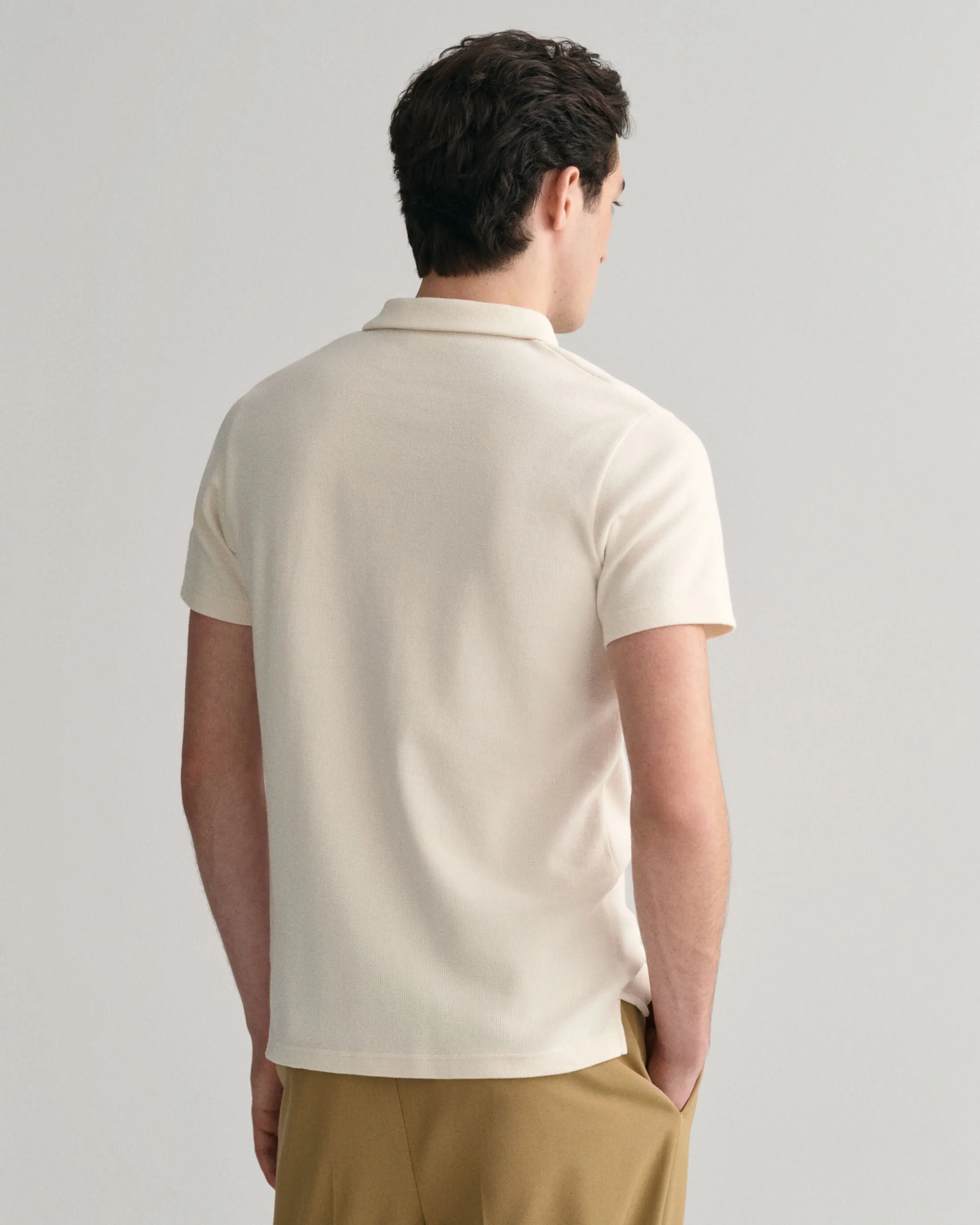 GANT - Waffle Texture SS Pique, Silky Beige Polo