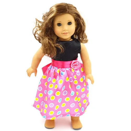 Handmade 15 Colors Princess Dress Doll Clothes for 18 inch Dolls American Girl Doll Clothes and Accessories D-9