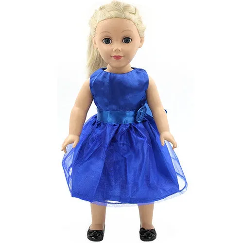 Handmade 15 Colors Princess Dress Doll Clothes for 18 inch Dolls American Girl Doll Clothes and Accessories D-9