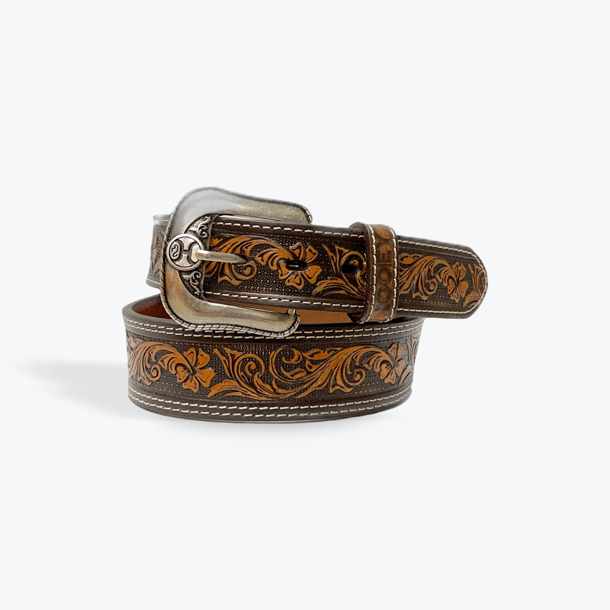 HOOEY Belt w/ Brown Double Welt Edge & Accents