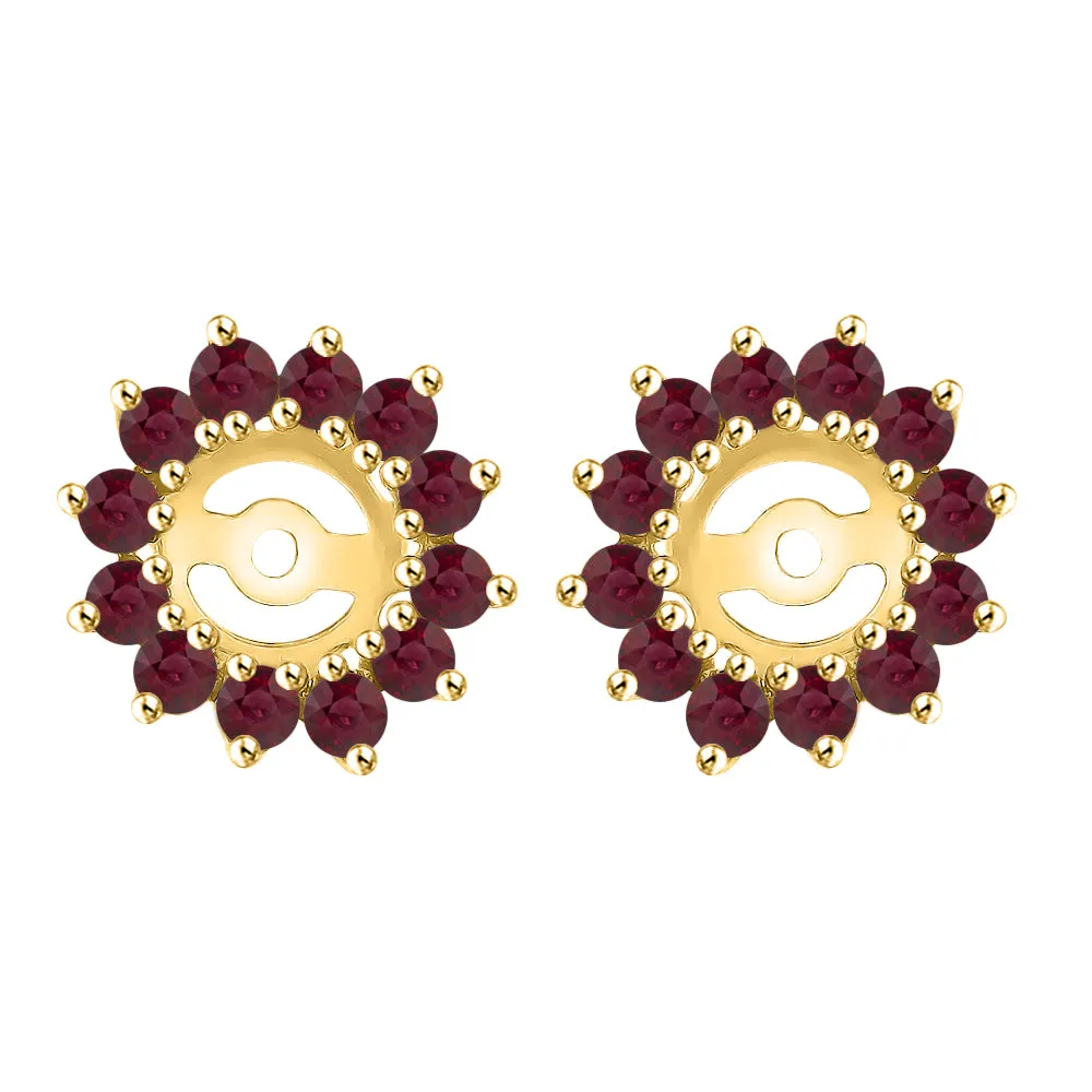 KATARINA Ruby Floral Earring Jackets (1 3/8 cttw)