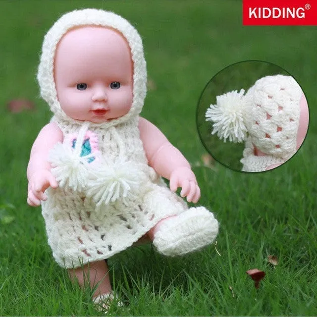 KIDDING BRAND 30cm Reborn Baby Doll Soft Vinyl Silicone Lifelike Alive Babies Toys For Kids Girls Birthday Chirstmas Gift KF097